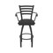 Holland Bar Stool Co Jackie with Arms 25 in. Swivel Counter Stool with Black Wrinkle Finish and Black Vinyl Seat 415 - alternate 3